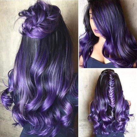 black and purple hair ombre - Google Search