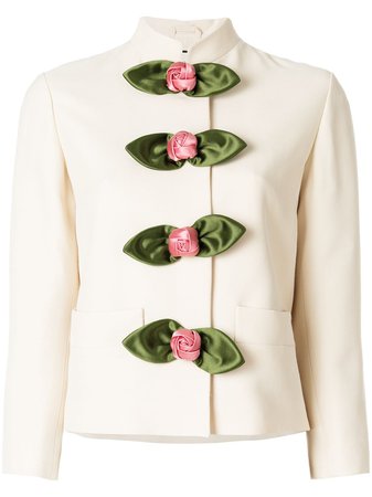 Gucci, rose embellished jacket