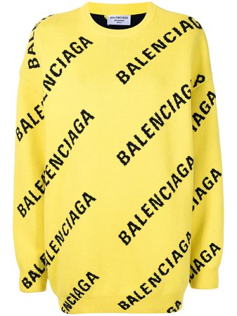 Balenciaga logo-print cotton shirt - Yellow