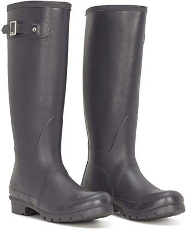 Amazon.com | Womens Original Tall Snow Winter Waterproof Rain Wellies Wellington Boots - 9 - BUR40 BL0033 | Rain Footwear