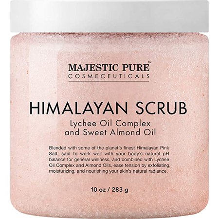 Amazon.com : Majestic Pure Himalayan Salt Body Scrub with Lychee Oil, Exfoliating Salt Scrub to Exfoliate & Moisturize Skin, Deep Cleansing - 10 oz : Beauty