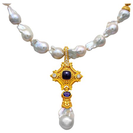 Dimos South Sea Natural Baroque Pearls Necklace For Sale at 1stDibs