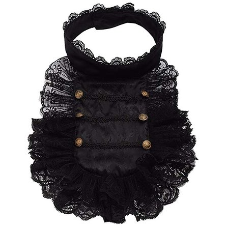 Amazon.com: BLESSUME Colonial Lace Jabot Necktie Victorian Steampunk Collar Ruffle Black: Clothing