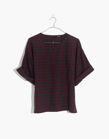Boxy Tee Top in Plaid