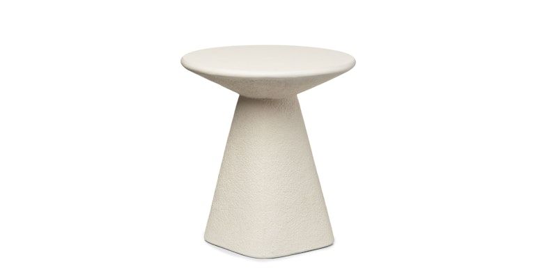 Ozetta Moonlit Ivory Plaster Texture Pedestal Side Table | Article