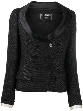 Chanel, plunging neck double-breasted blazer