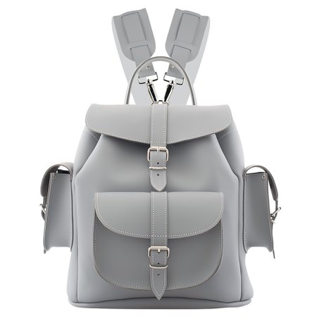Misty Grey Leather Backpack