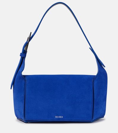 7 7 Small Suede Shoulder Bag in Blue - The Attico | Mytheresa