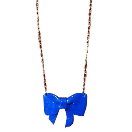 blue bow necklace