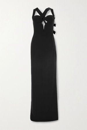 Black Cutout stretch-crepe gown | Versace | NET-A-PORTER
