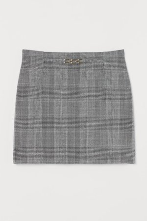 Chain-detail Mini Skirt - Dark gray/plaid - Ladies | H&M US