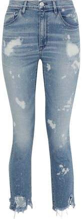 W4 Bleached Distressed High-rise Skinny Jeans