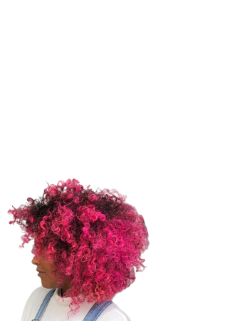 hot pink afro hairstyle