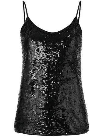 P.A.R.O.S.H. Sequin Embellished Cami Top - Farfetch