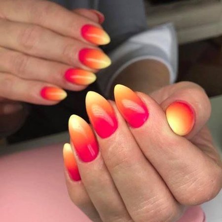 red and yellow nails