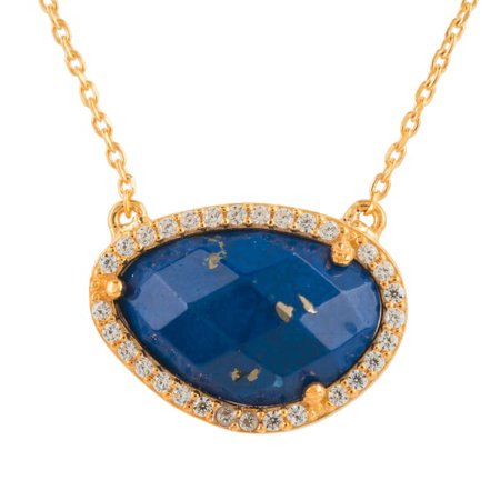 Sofia Lapis Lazuli Gemstone Necklace Gold | Latelita | Wolf & Badger