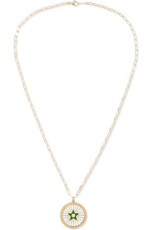 Andrea Fohrman | Starburst 18-karat gold, enamel and diamond necklace | NET-A-PORTER.COM
