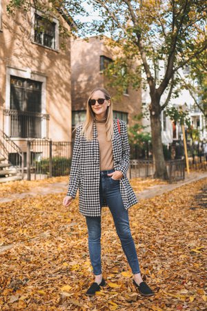 Old Navy Houndstooth Coat - Kelly in the City Blog