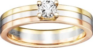 CRN4204200 - Trinity Solitaire - White gold, yellow gold, pink gold, diamond - Cartier