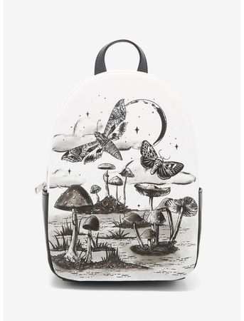 Black & White Mushroom Moth Mini Backpack | Hot Topic