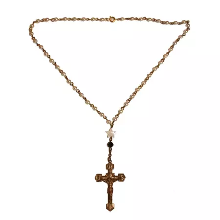 Vintage Antique Pearl Cross Necklace Style Catholic Jewelry - Etsy Australia