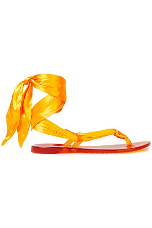 Orange Lace-up silk-satin and rubber sandals |  | CASADEI |