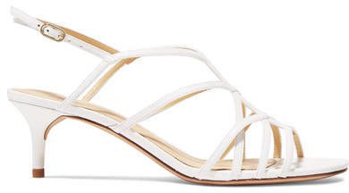 Emma Cage Leather Sandals - White