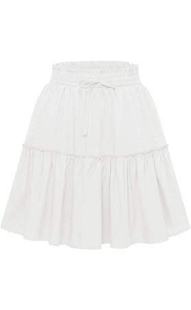 White Mini Ruffle Skirt