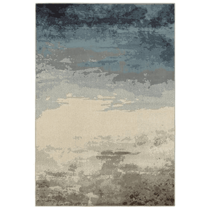blue grey brown rug