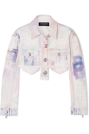 Balmain | Cropped tie-dyed denim jacket | NET-A-PORTER.COM