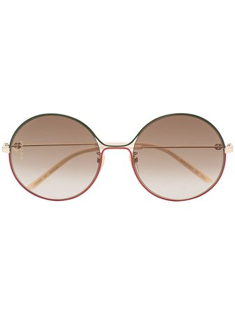 Gucci Eyewear Contrasting Frame Rounded Sunglasses