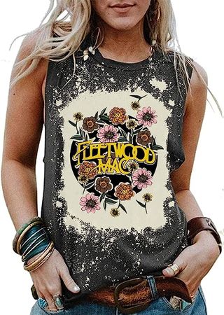 Amazon.com: Vintage Bleached Rock Band Tank Top for Women Country Music Shirts Rock Concert Band Tees Summer Sleeveless Graphic Tees(Large,Gray) : Clothing, Shoes & Jewelry