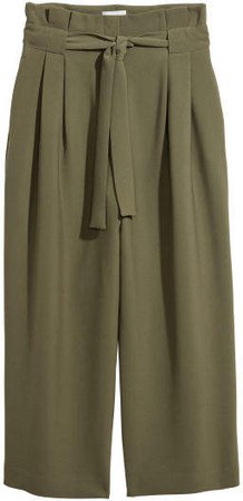 Wide-cut Pants - Green