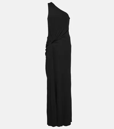 Gathered Crepe Jersey Maxi Dress in Black - Tom Ford | Mytheresa