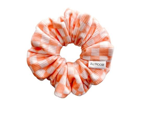 Check in Peach Scrunchie Made With Ribbed Velvet 5 - Etsy