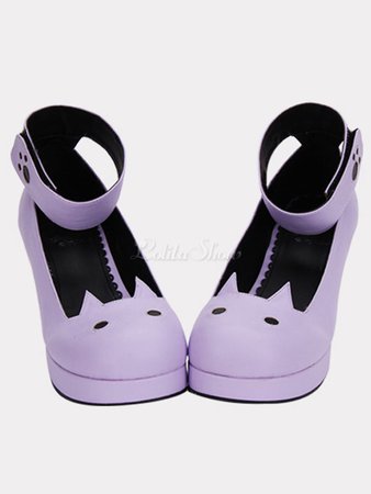 purple lolita kitty cat shoe