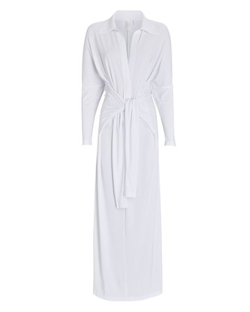 Norma Kamali Jersey Maxi Wrap Shirt Dress | INTERMIX®