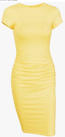 yellow midi dress