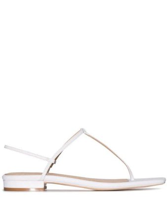Studio Amelia T-Bar Thong Strap Sandals STYLE04 White | Farfetch
