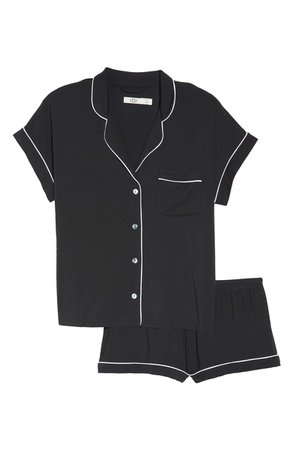 UGG® Amelia Short Jersey Pajamas | black