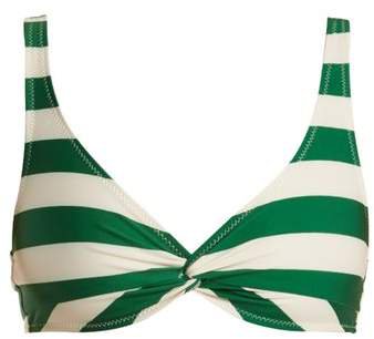 The Jane Striped Bikini Top - Womens - Green Stripe