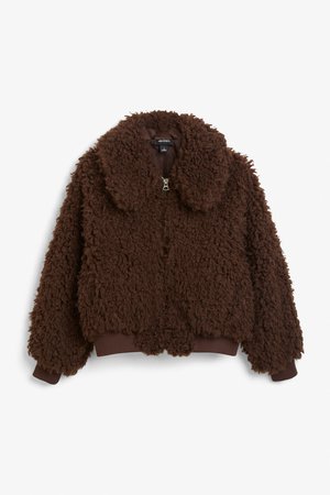 Faux shearling jacket - Light beige - Coats & Jackets - Monki FR