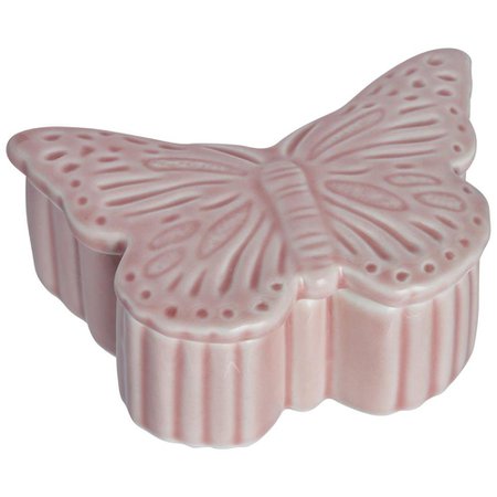 Wilko Pink Butterfly Trinket Dish | Wilko