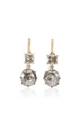 18k Yellow Gold Diamond Earrings By Sylva & Cie | Moda Operandi