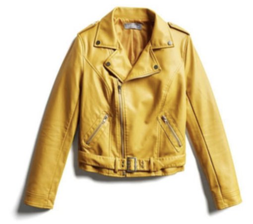 yellow leather jacket