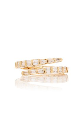Two Row Baguette Diamond Coil Ring by Anita Ko | Moda Operandi