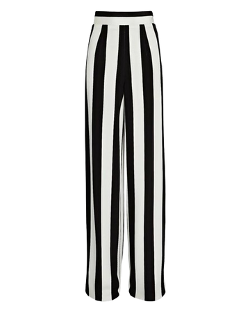 Black & White Stripe Pants PNG:KlosetKouture