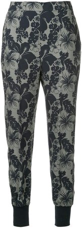 Hibiscus print trousers