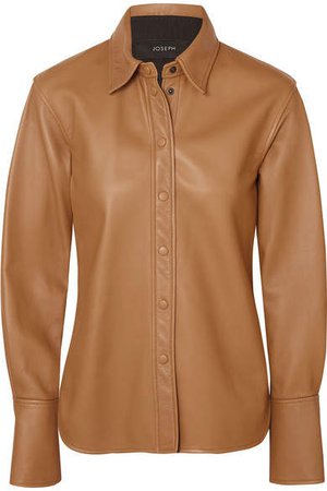 Brann Leather Shirt - Camel