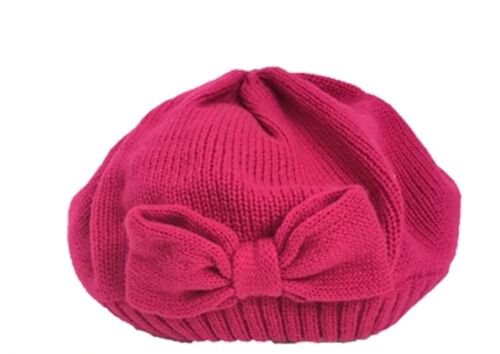 KATE SPADE New York WINTER Gathered BOW Hat Knit BERET Sweetheart Pink O / S 888698682018 | eBay